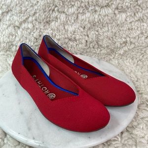 Rothy’s Womens Size 7.5 Scooter Red Round Toe Ballet Flats